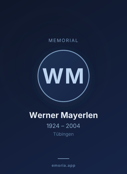 Memorial portrait of Werner Mayerlen