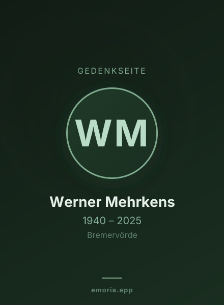 Gedenkportrait von Werner Mehrkens