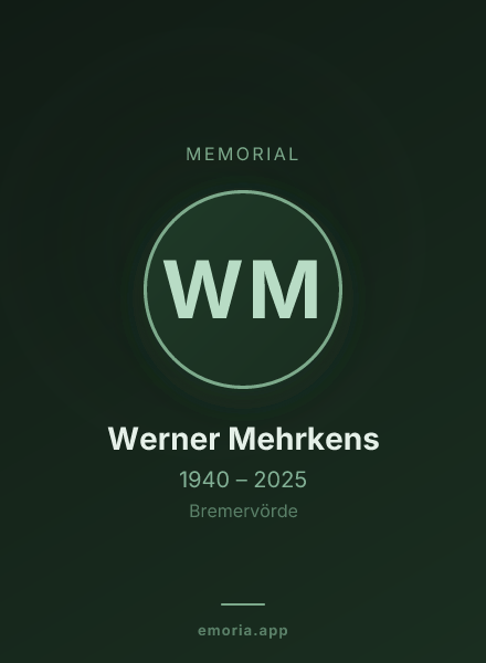 Memorial portrait of Werner Mehrkens