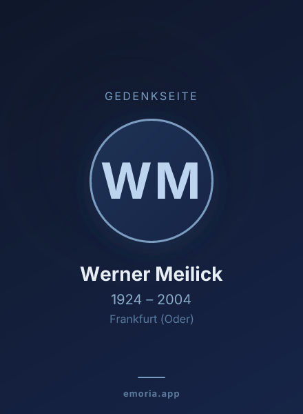 Gedenkportrait von Werner Meilick