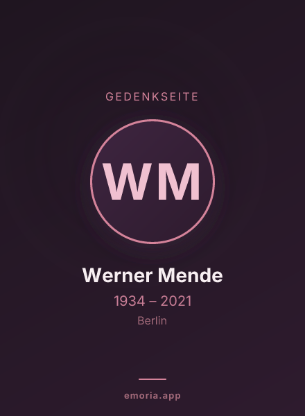 Gedenkportrait von Werner Mende