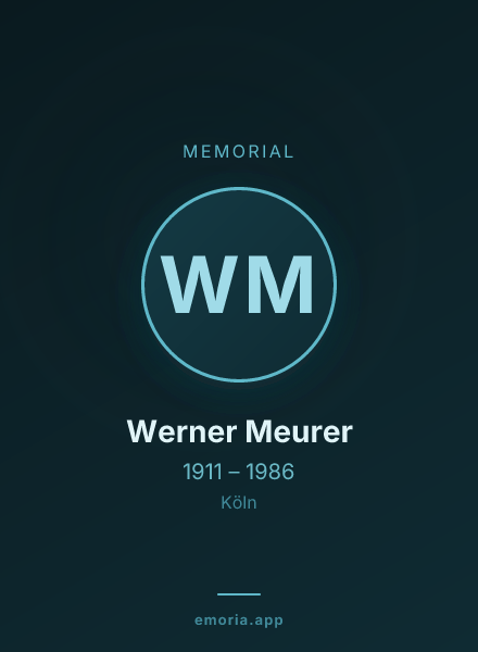 Memorial portrait of Werner Meurer