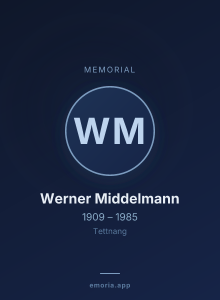Memorial portrait of Werner Middelmann