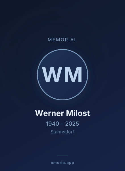 Memorial portrait of Werner Milost