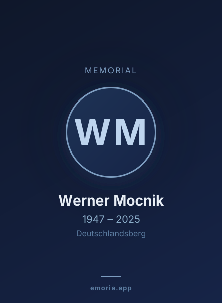 Memorial portrait of Werner Mocnik