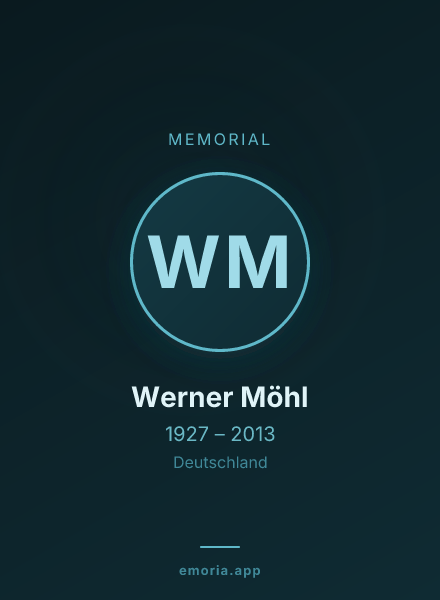 Memorial portrait of Werner Möhl