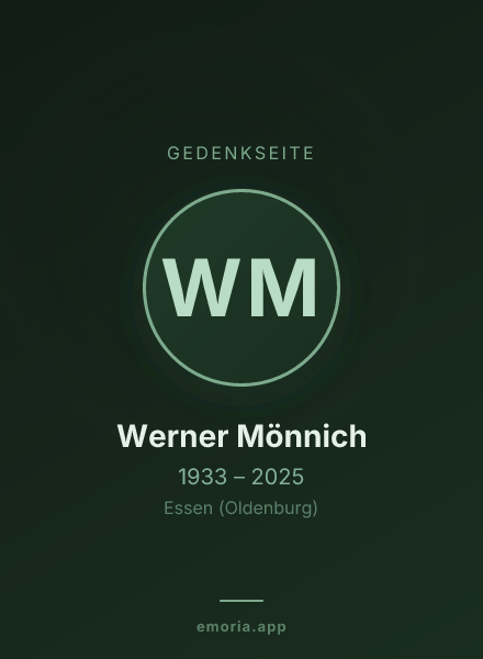 Gedenkportrait von Werner Mönnich