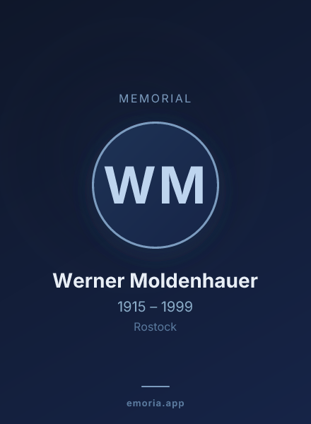 Memorial portrait of Werner Moldenhauer