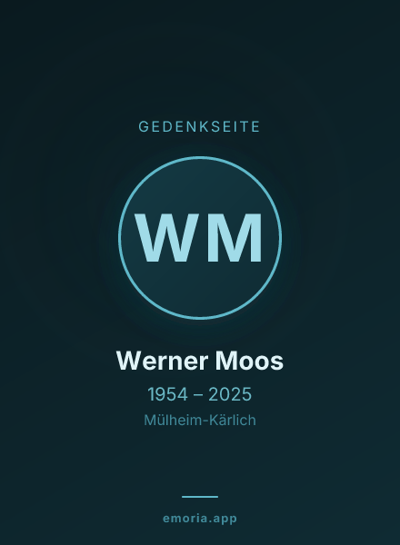 Gedenkportrait von Werner Moos