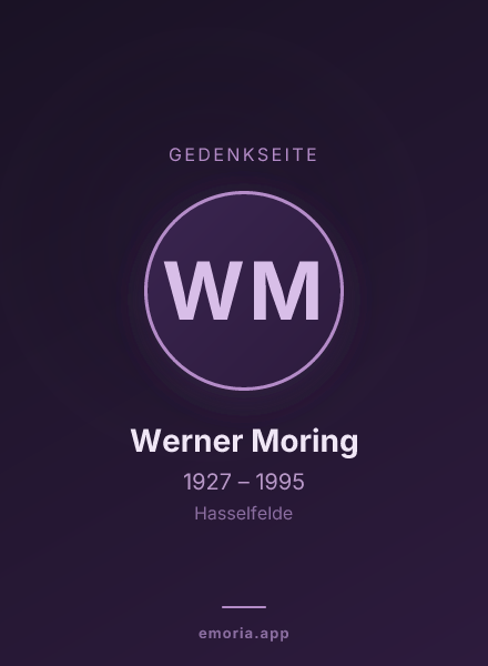 Gedenkportrait von Werner Moring