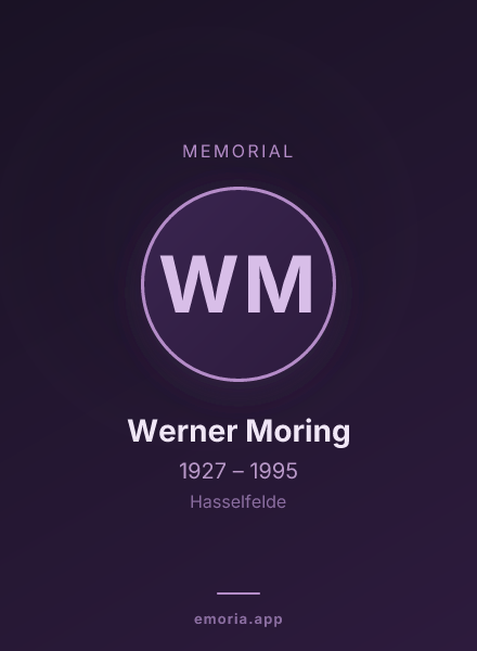 Memorial portrait of Werner Moring