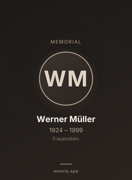 Memorial portrait of Werner Müller