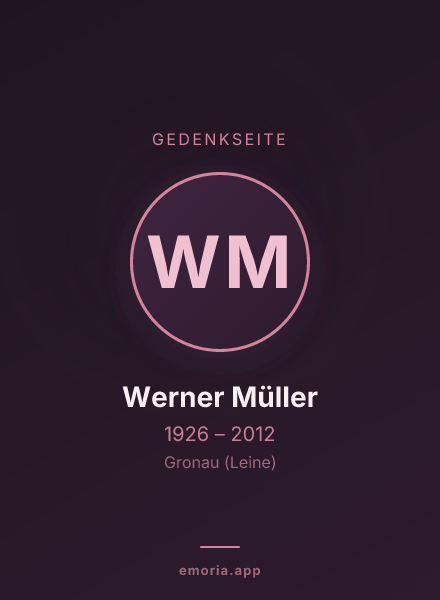 Gedenkportrait von Werner Müller