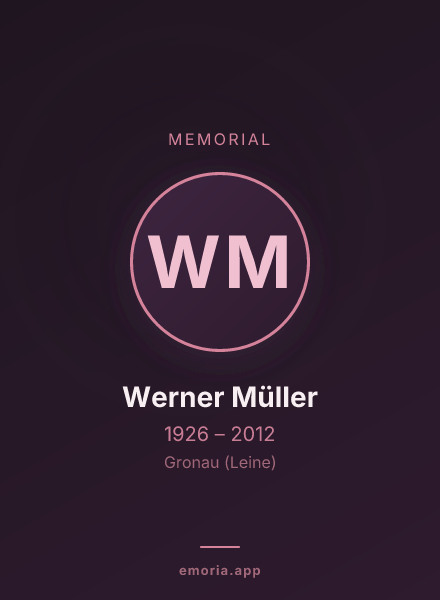 Memorial portrait of Werner Müller