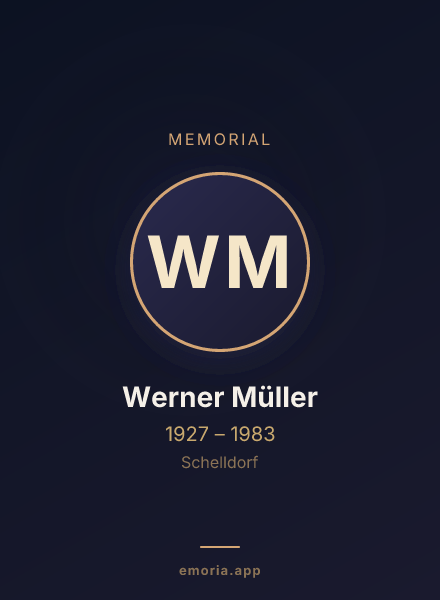 Memorial portrait of Werner Müller