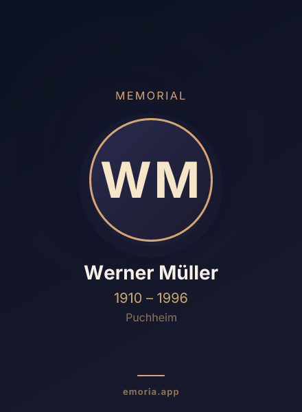 Memorial portrait of Werner Müller