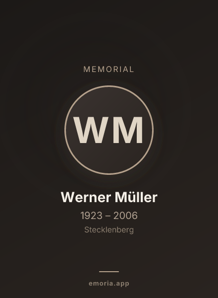Memorial portrait of Werner Müller