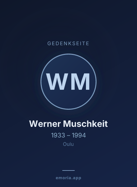 Gedenkportrait von Werner Muschkeit