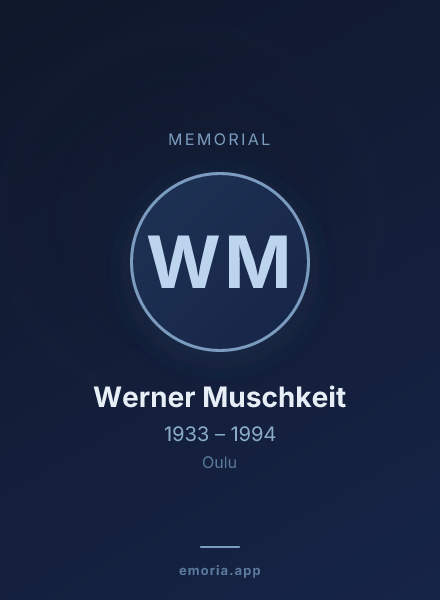 Memorial portrait of Werner Muschkeit