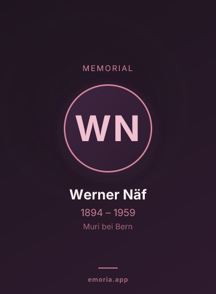 Memorial portrait of Werner Näf