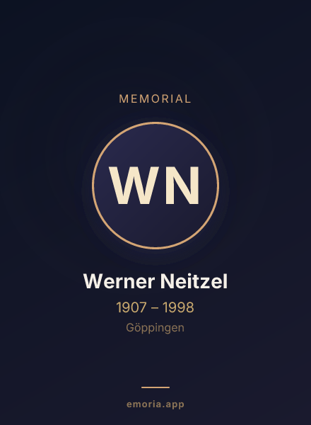 Memorial portrait of Werner Neitzel