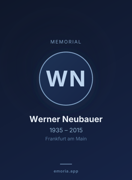 Memorial portrait of Werner Neubauer