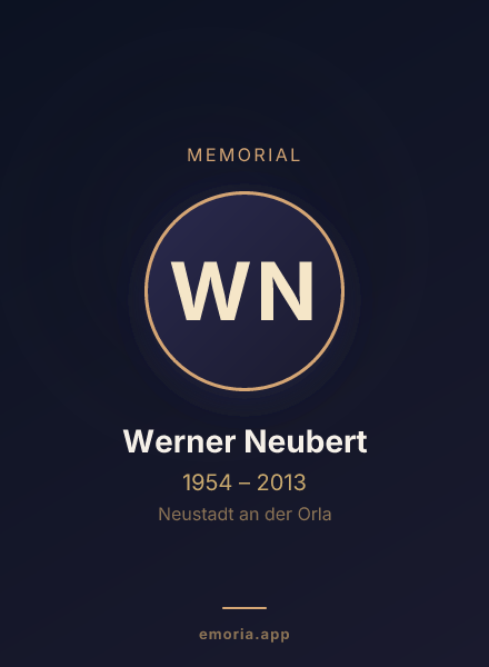 Memorial portrait of Werner Neubert