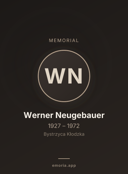 Memorial portrait of Werner Neugebauer