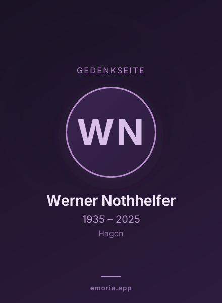 Gedenkportrait von Werner Nothhelfer