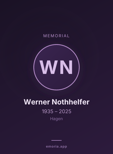 Memorial portrait of Werner Nothhelfer