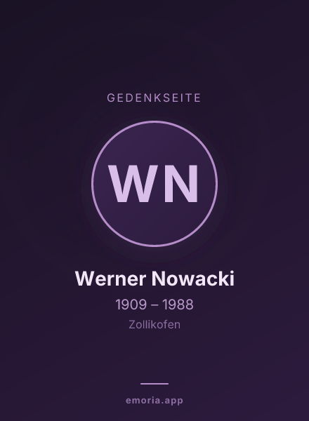 Gedenkportrait von Werner Nowacki