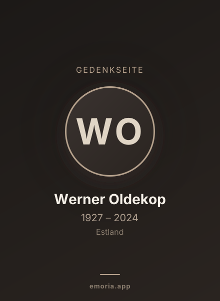 Gedenkportrait von Werner Oldekop