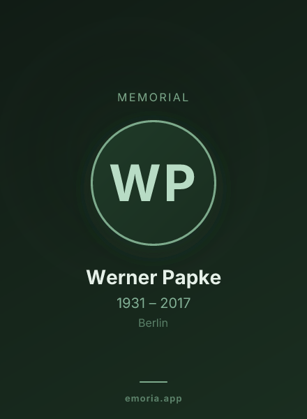 Memorial portrait of Werner Papke