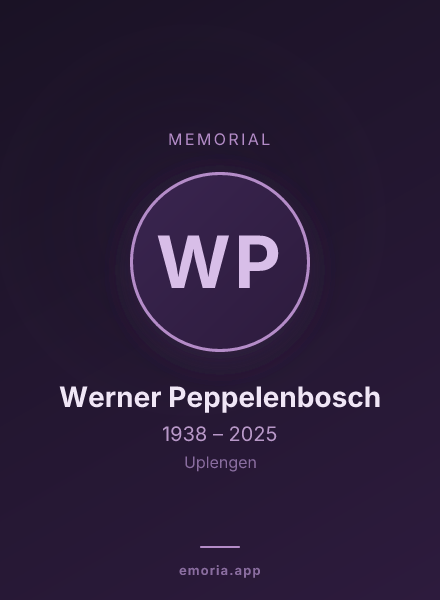 Memorial portrait of Werner Peppelenbosch