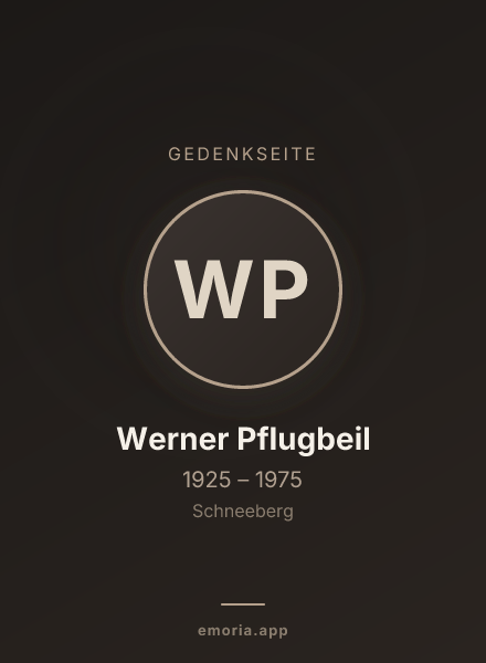 Gedenkportrait von Werner Pflugbeil