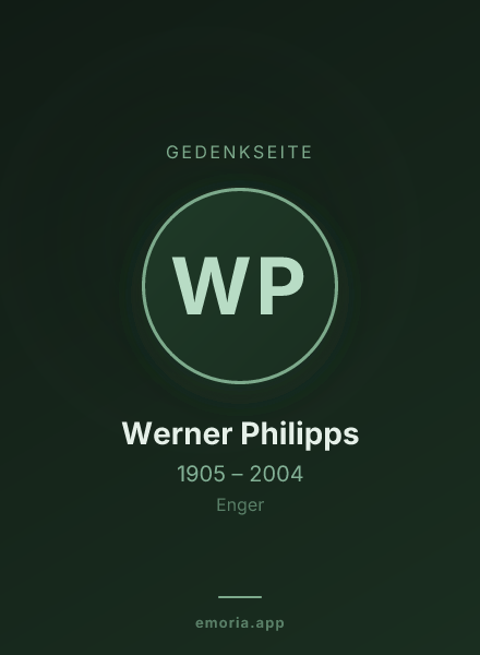 Gedenkportrait von Werner Philipps