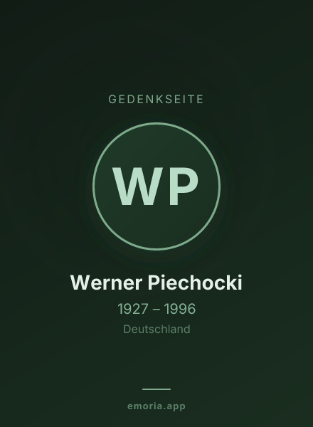 Gedenkportrait von Werner Piechocki