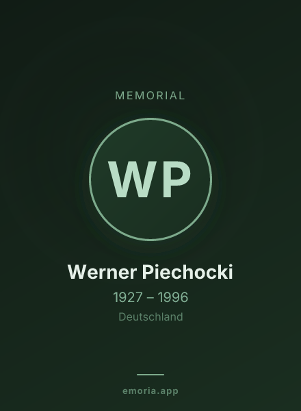 Memorial portrait of Werner Piechocki