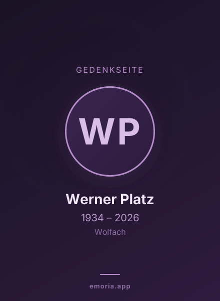 Gedenkportrait von Werner Platz