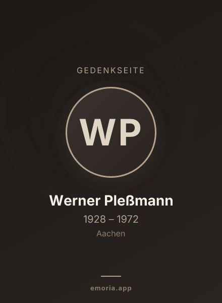 Gedenkportrait von Werner Pleßmann