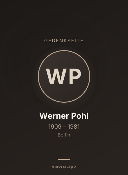 Gedenkportrait von Werner Pohl