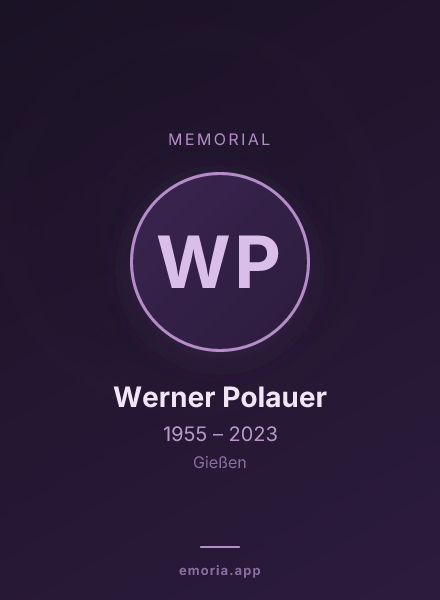 Memorial portrait of Werner Polauer