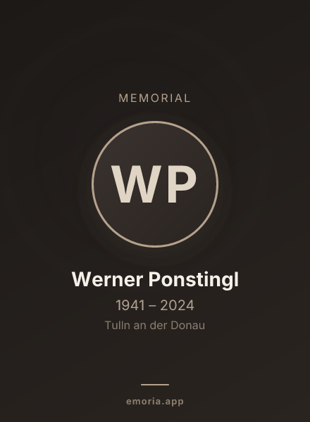 Memorial portrait of Werner Ponstingl