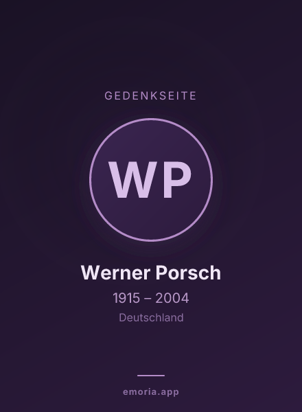Gedenkportrait von Werner Porsch