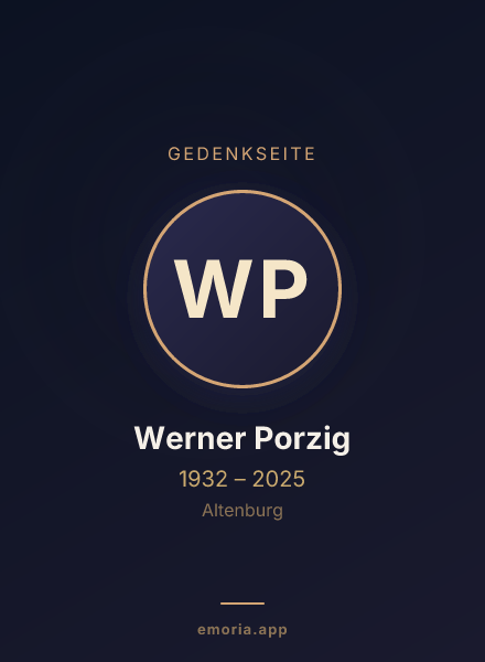 Gedenkportrait von Werner Porzig