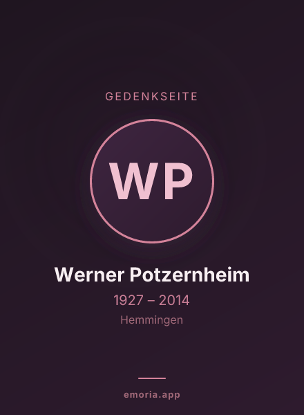Gedenkportrait von Werner Potzernheim