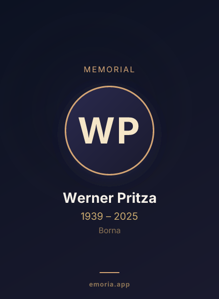 Memorial portrait of Werner Pritza
