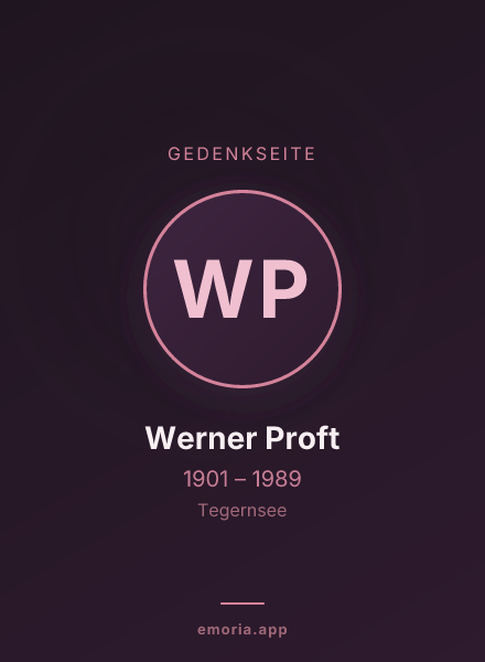 Gedenkportrait von Werner Proft