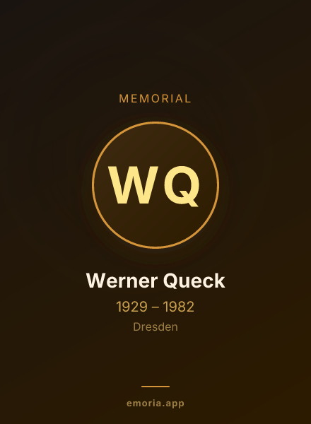 Memorial portrait of Werner Queck