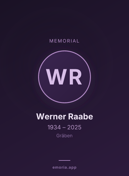 Memorial portrait of Werner Raabe